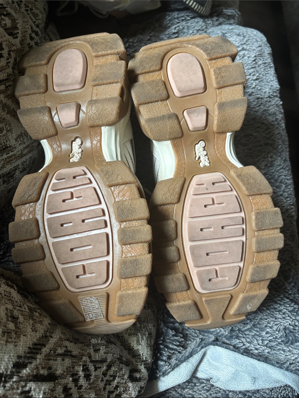 Coach Women's Cream and Brown Athletic Sneakers - Picture 5 of 10